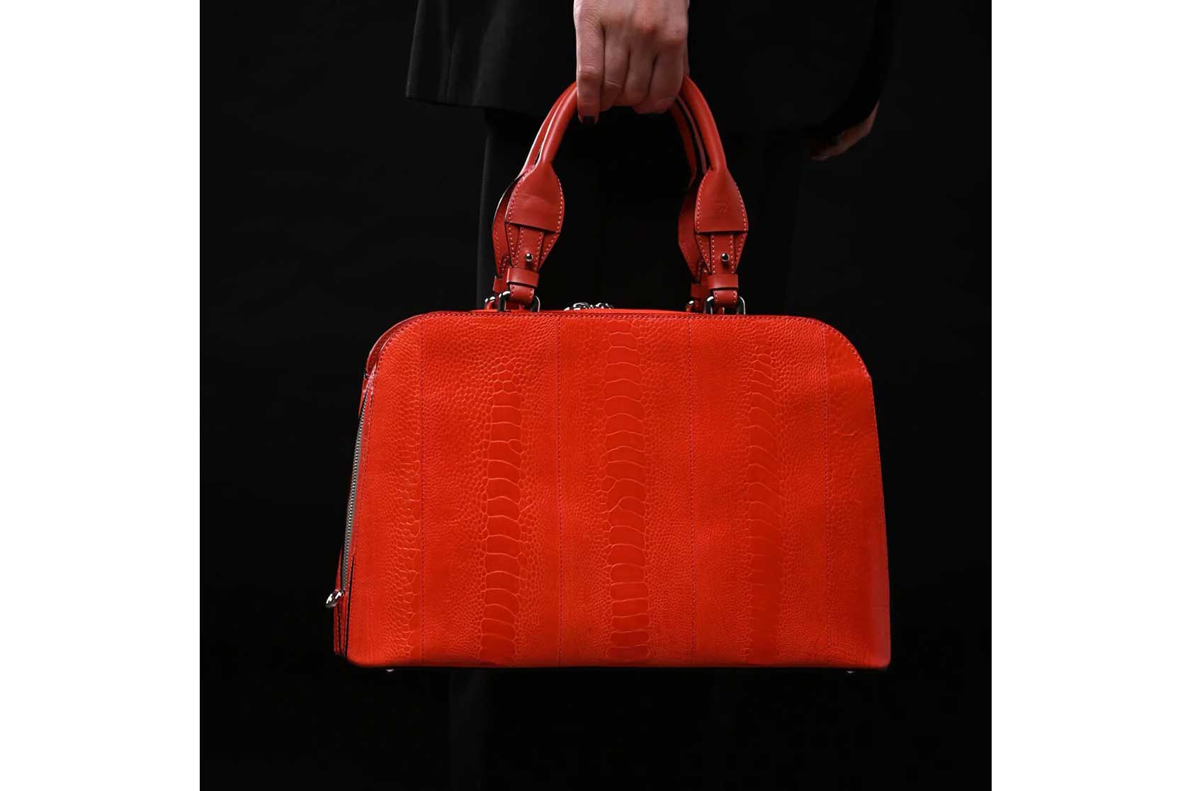 Lexington — Red Chili African Ostrich Leather Business Bag